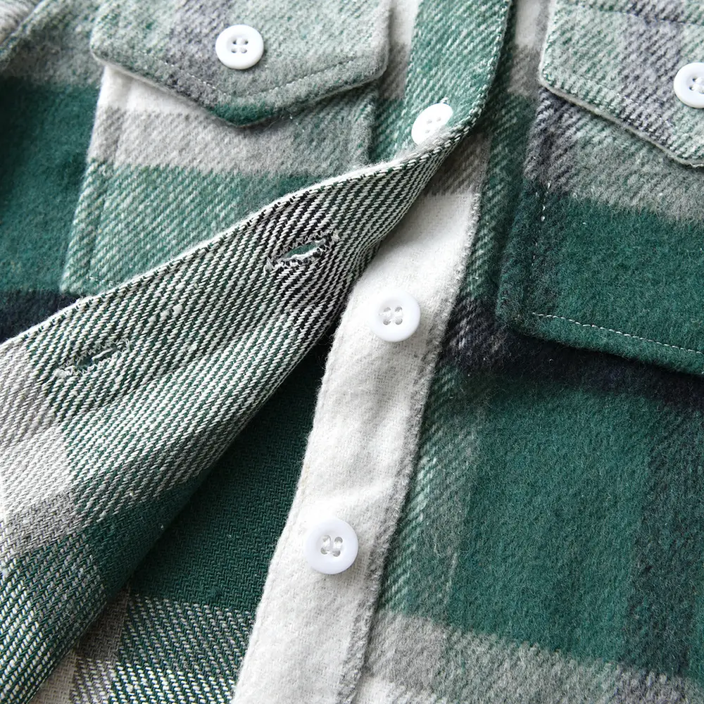 外贸童装男童蓝色拼接格子口袋衬衫长袖2022秋季新款春秋儿童上衣