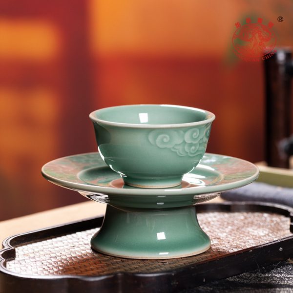 龙泉青瓷 功夫茶杯手工主人杯单杯 陶瓷家用高档宋韵品茗杯盏茶碗