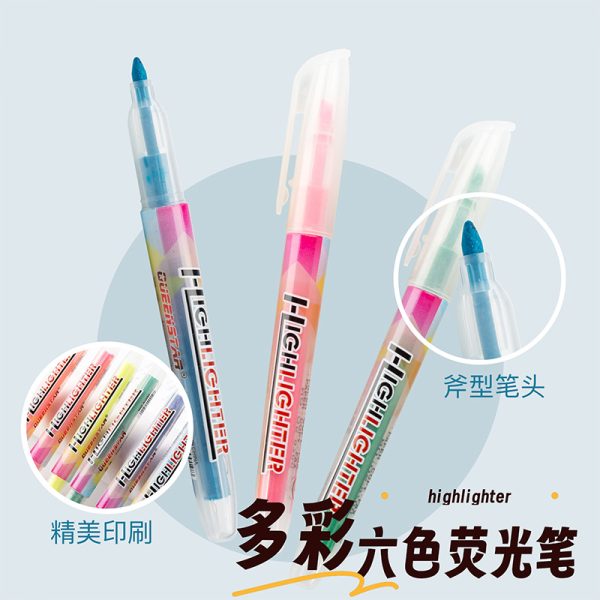 学生用划重点荧光笔涂鸦手账笔彩色单头荧光笔定制批发标记记号笔