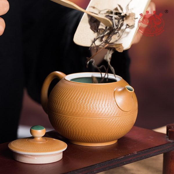 龙泉青瓷 跳刀纯手工泡茶杯西施壶功夫套装 陶瓷原矿便携旅行茶具