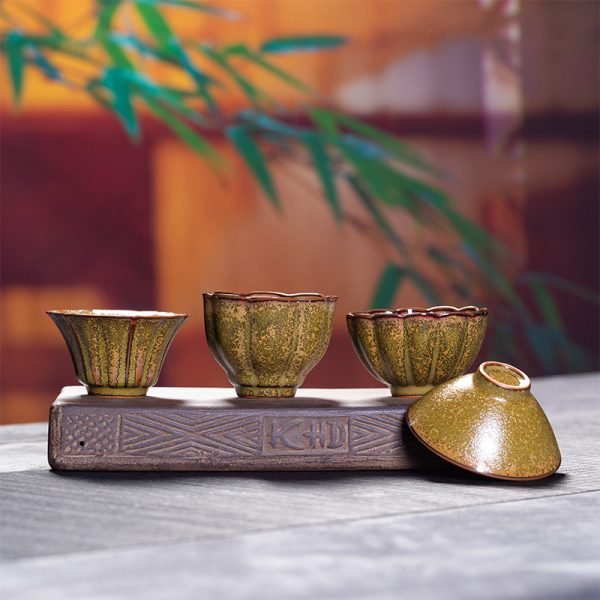 龙泉青瓷 创意手工杯主人杯茶叶末釉品茗杯单杯 陶瓷功夫茶盏茶碗