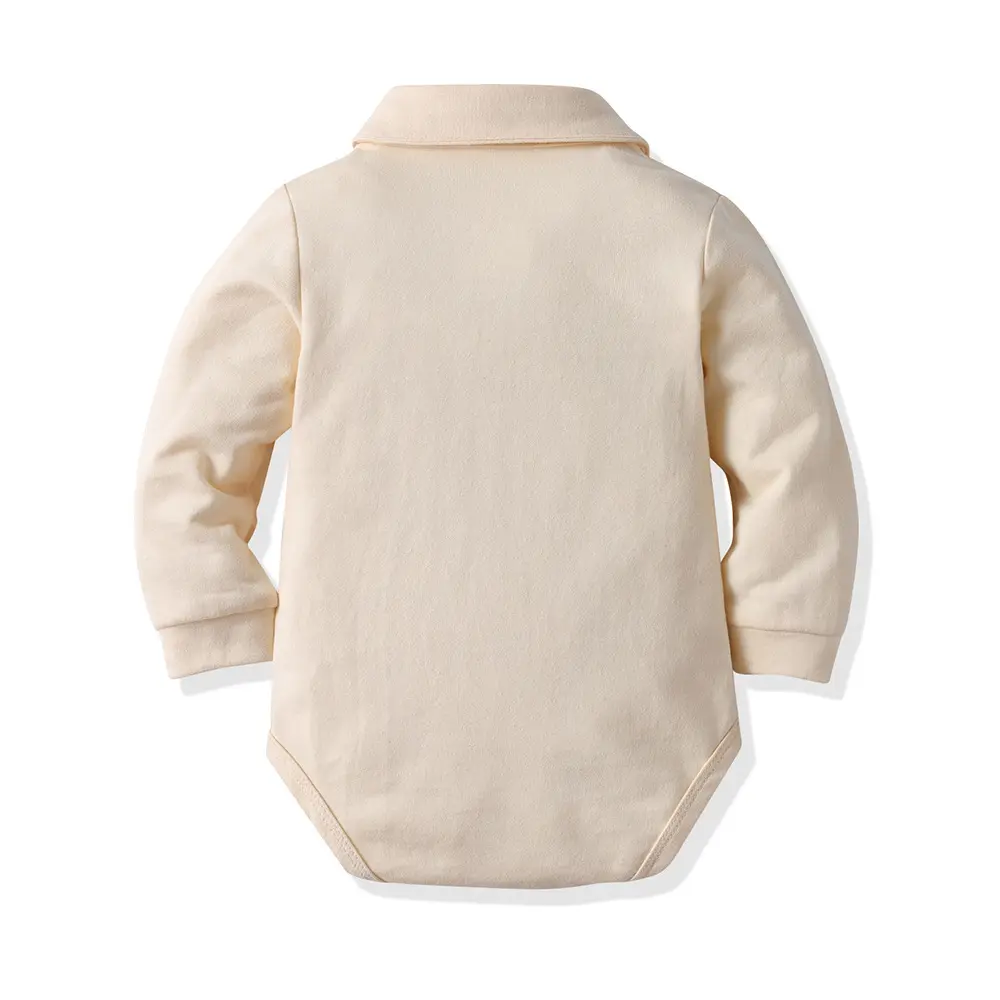 跨境外贸童装婴幼儿周岁衣服秋冬季哈衣绅士连体衣宝宝棉礼服服装