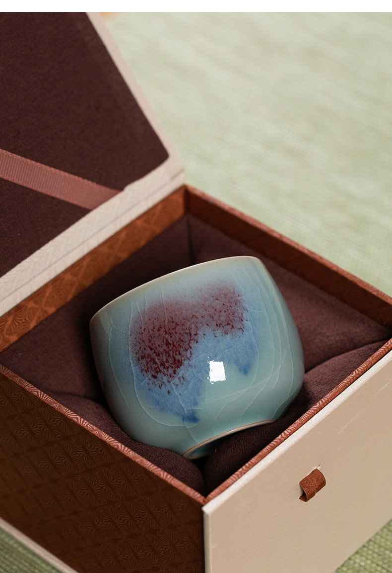 龙泉青瓷 创意手工钧窑主人杯单杯 陶瓷功夫茶具品茗杯大号泡茶碗