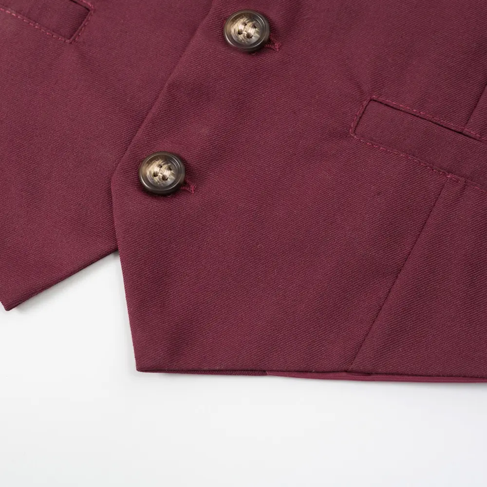 跨境新款儿童套装宝宝宴会派对绅士领花马甲礼服欧美风男童三件套