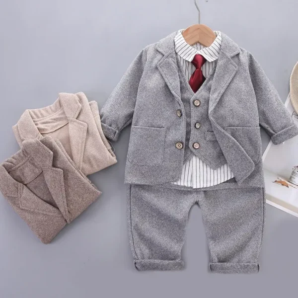 欧美男童西装套装婴幼儿绅士服表演生日摄影春秋冬礼服跨境多件套