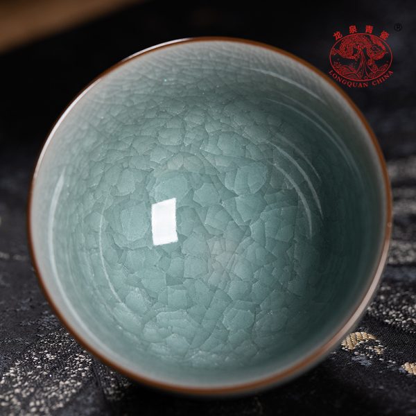 龙泉青瓷 功夫茶杯手工冰裂大号泡茶碗 陶瓷主人杯单杯高档品茗杯