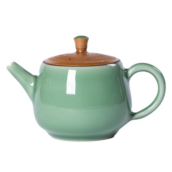龙泉青瓷原矿手工跳刀茶壶陶瓷泡茶单壶中式功夫茶具家用高档批发