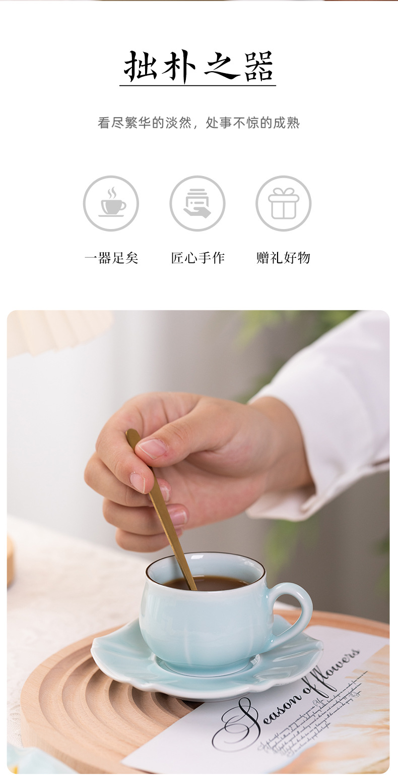 龙泉青瓷创意功夫茶具一壶四杯陶瓷咖啡红茶壶茶杯中式高档礼盒装