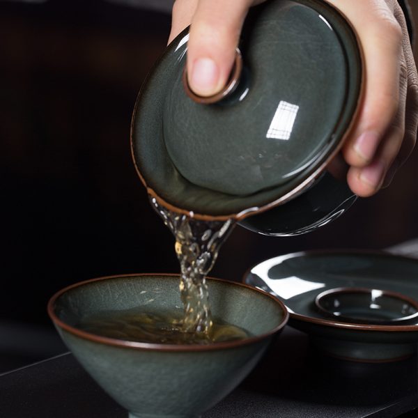 龙泉青瓷 铁胎茶具套装陶瓷哥窑冰裂泡茶壶 功夫茶具高档套装批发