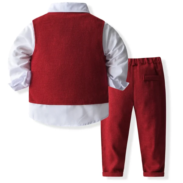 男童礼服童装春秋新款儿童衬衫马甲裤子套装宝宝西服婴童衣服服饰