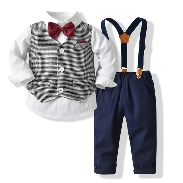 周岁礼服男宝春款男童小西服马甲三件套西装宝宝生日婚礼宴会套装