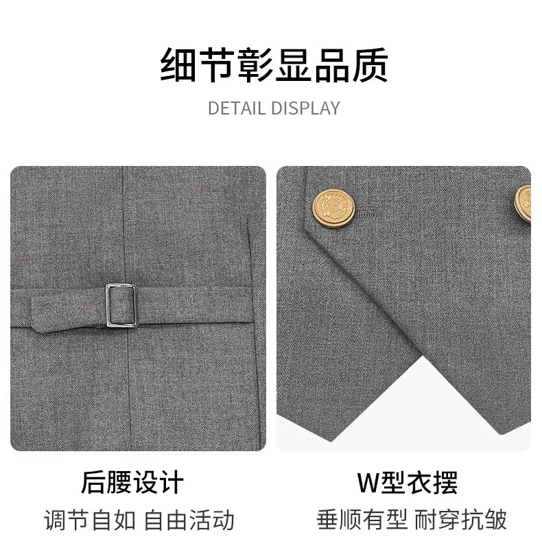 男童西装马甲短袖套装夏季英伦风表演演出服宝宝生日周岁礼服花童