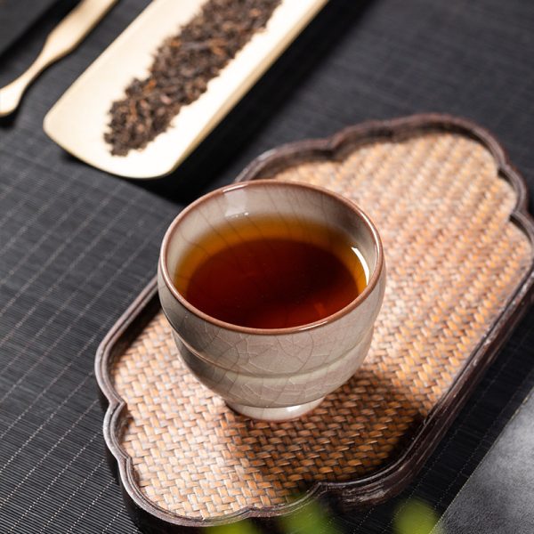 龙泉青瓷 传世哥窑功夫茶杯主人杯 陶瓷手工品茗杯茶碗茶盏礼盒装