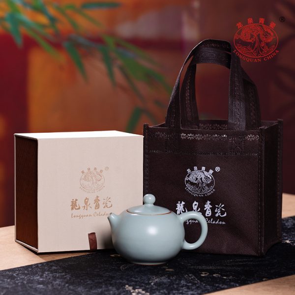 龙泉青瓷汝窑大号西施壶单个手工中式陶瓷家用功夫茶具过滤泡茶器