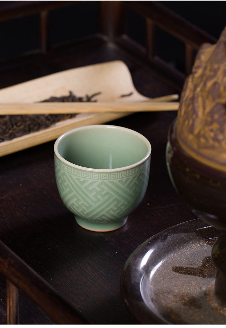 龙泉青瓷主人杯单杯陶瓷功夫茶具个人专用品茗杯手工喝茶一口杯子