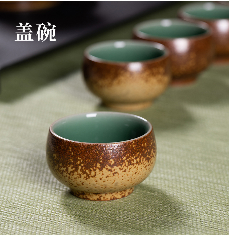 龙泉青瓷 功夫茶具套装家用盖碗茶杯整套 陶瓷中式高档茶具礼盒装