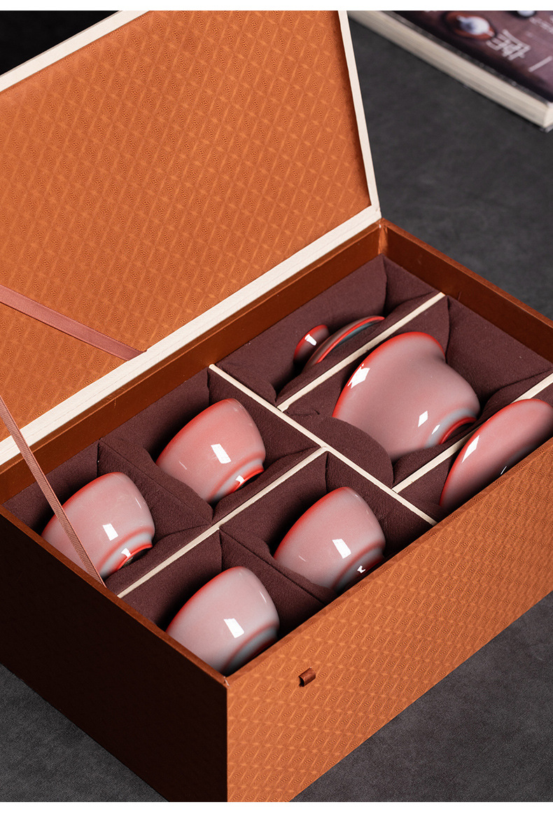 龙泉青瓷 创意便携一壶四杯功夫茶具 陶瓷三才盖碗茶杯套装