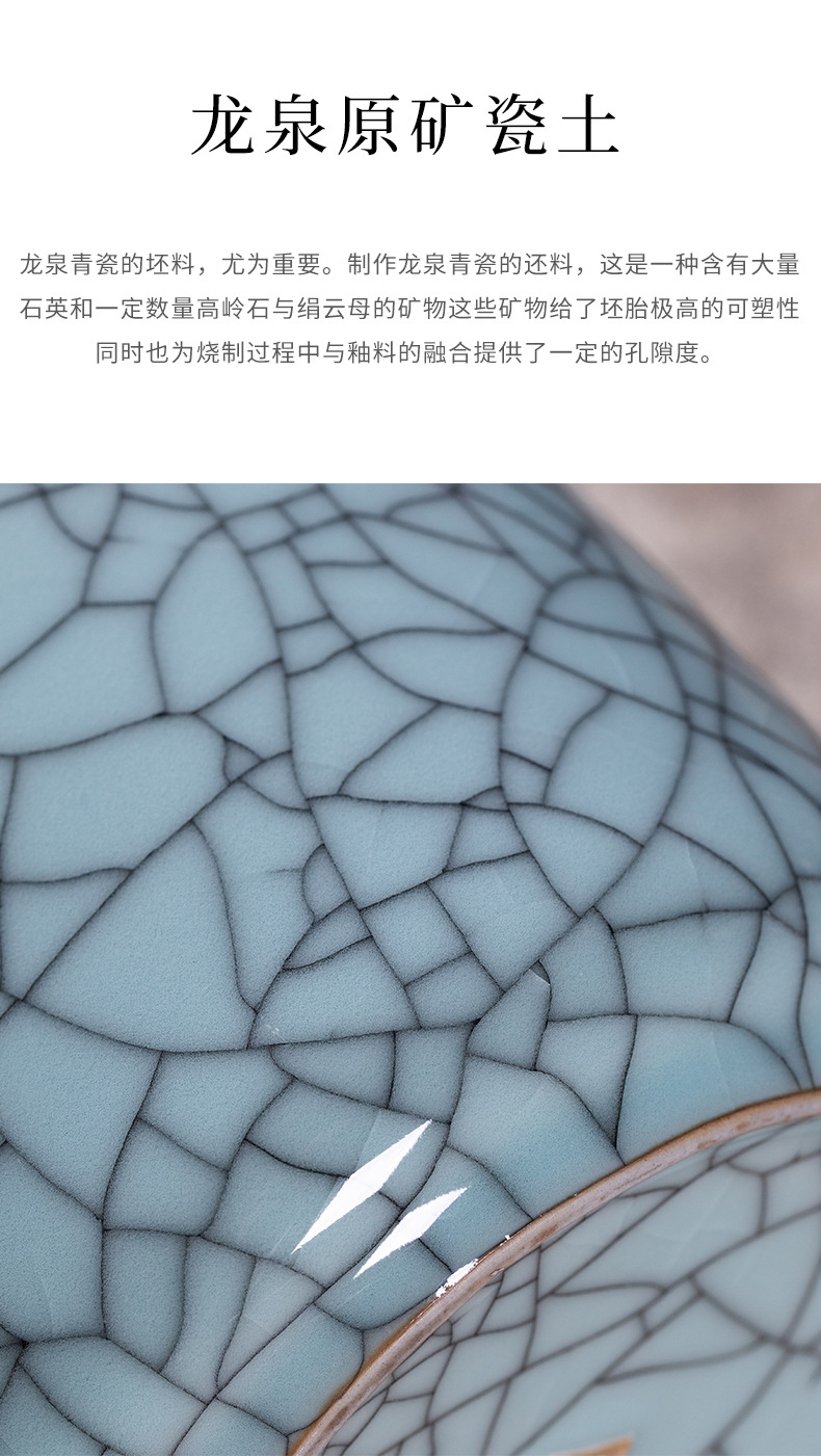 龙泉青瓷大号茶叶罐密封陶瓷家用一斤存储茶罐子龙井普洱空盒包装