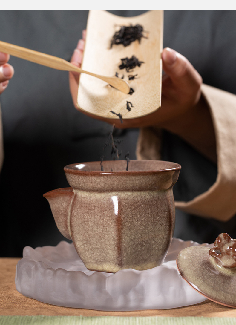 龙泉青瓷 高档旅行功夫茶具套装 陶瓷一壶四杯传世哥窑泡茶壶茶杯