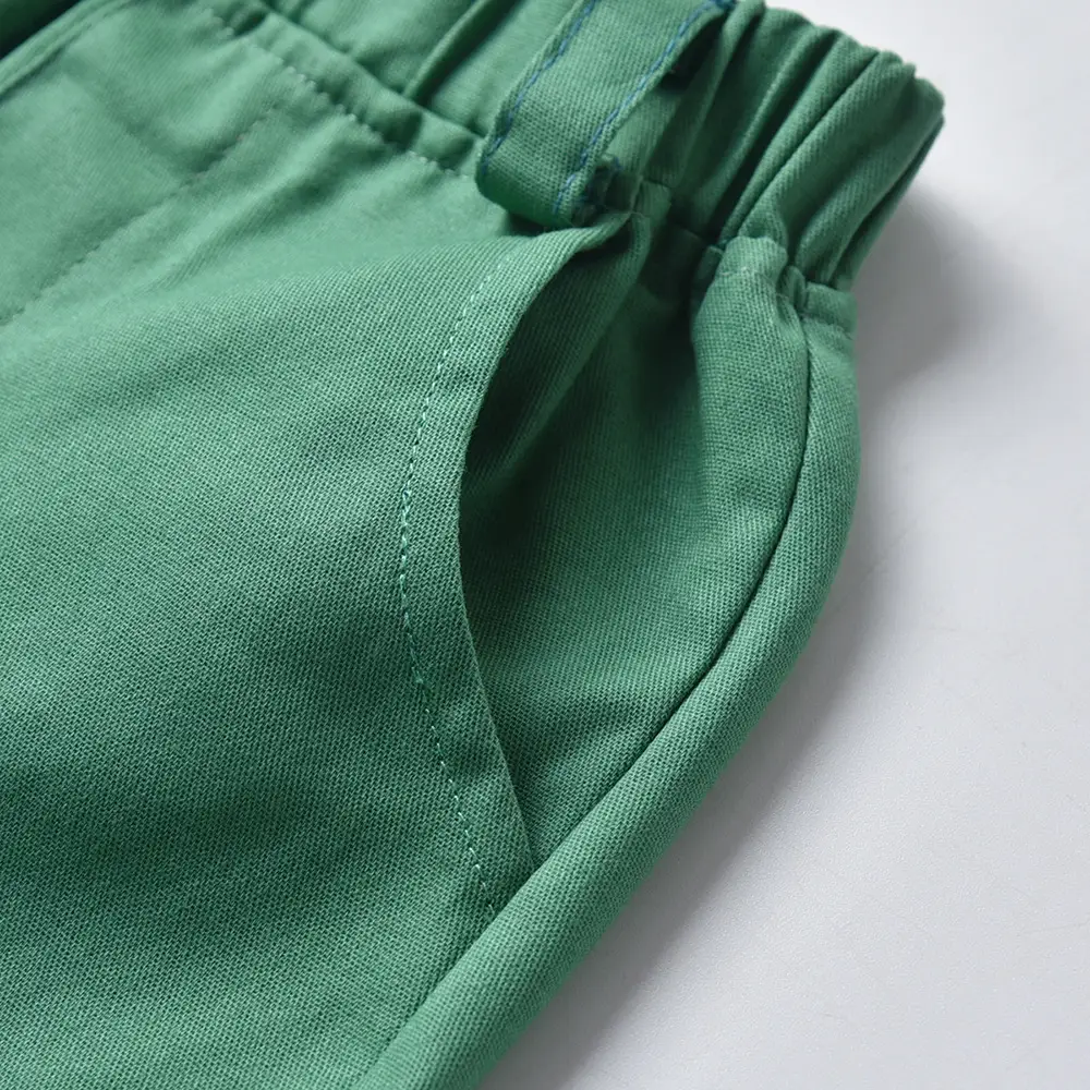 跨境童装新品男孩印花套装短袖代发沙滩风度假衬衫休闲短裤配腰带