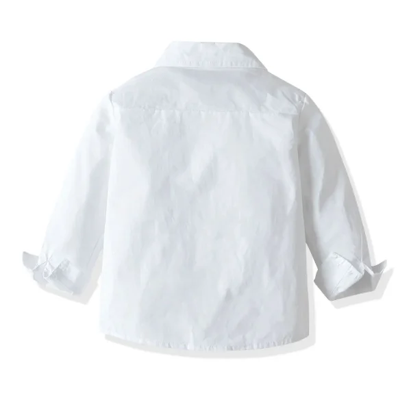 欧美 跨境 男童绅士礼服表演服白色长袖衬衫套装春秋新款一件代发
