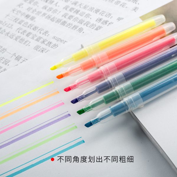 学生用彩色涂鸦手账笔划重点荧光笔单头荧光笔定制批发标记记号笔