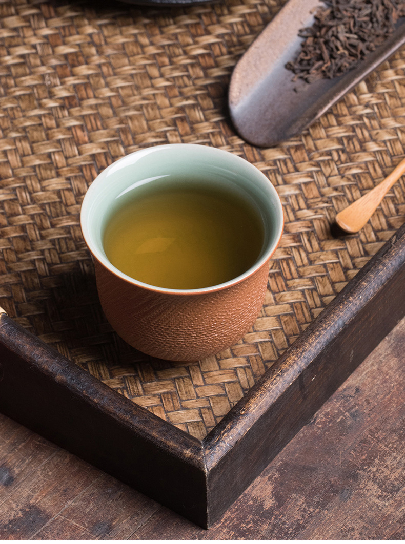 龙泉青瓷 创意原矿手工跳刀主人杯 陶瓷功夫茶杯品茗杯茶碗单杯