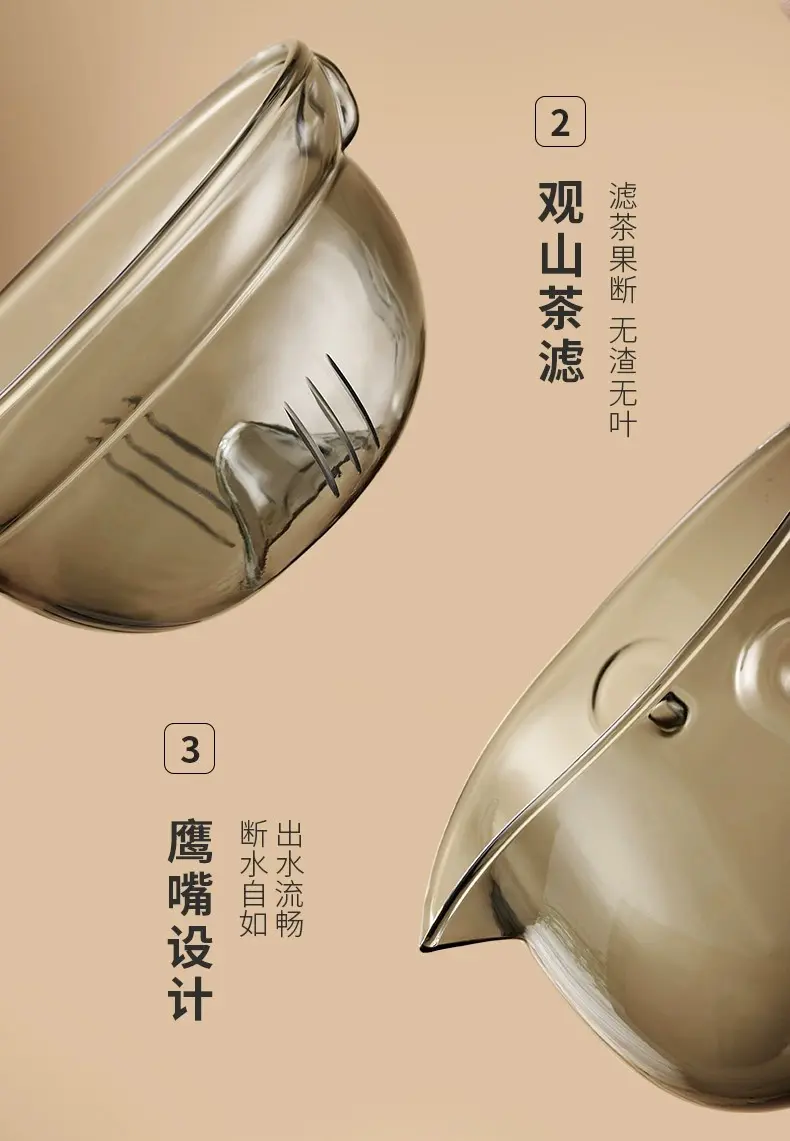 茶壶逍遥壶旋转小青柑专用侧把泡茶壶急须家用茶具套装玻璃煮茶器