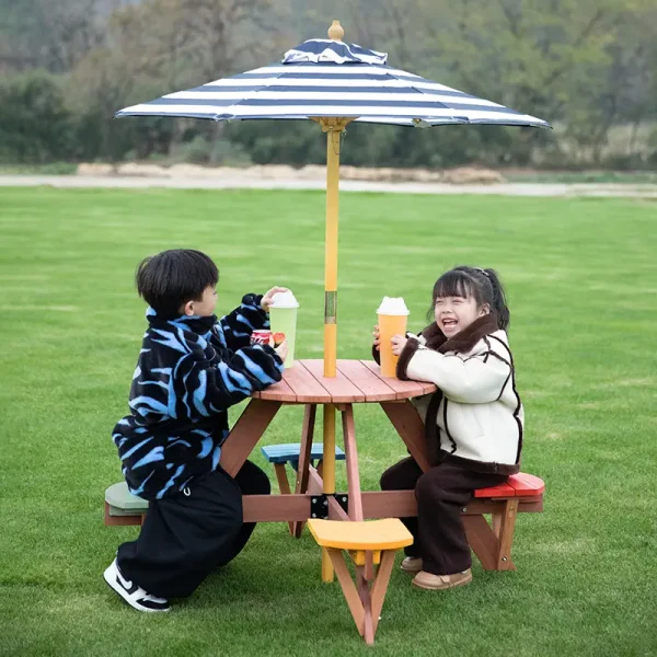 室内外小孩座椅儿童家具幼儿园桌子露营地遮阳伞户外野餐桌椅凳子