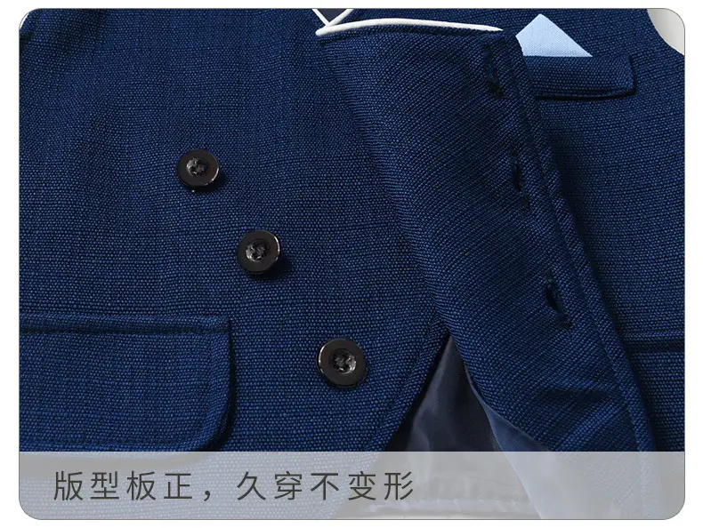 2025欧美童装春秋长袖宝宝衣服儿童带马甲绅士礼服三件套男童套装