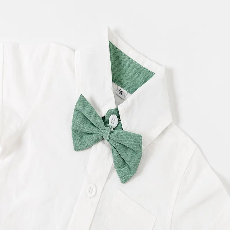 跨境欧美男宝宝绅士哈衣套装男童短袖短裤帽子多件套夏季新款童装