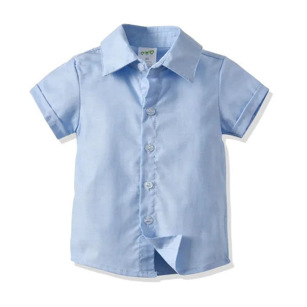 跨境 现货夏季新款男童绅士礼服 短袖短裤皮带领结多件套一件代发