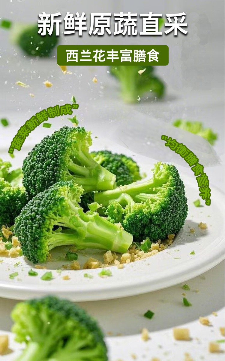 非油炸低温脱水西兰花脆西蓝花脆休闲零食蔬菜干OEM贴牌加工批发