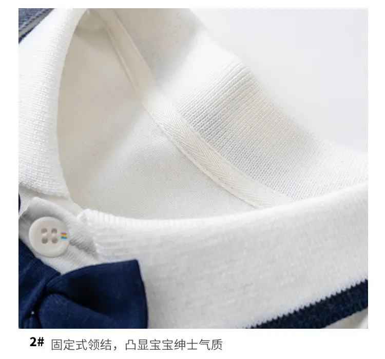 跨境 男宝宝夏装周岁满月绅士服婴儿连体衣夏季短袖哈衣 一件代发