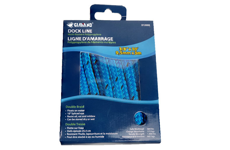 码头线绳 船坞绳索 双层编织锚固线 系泊线 双编织蓝色绳