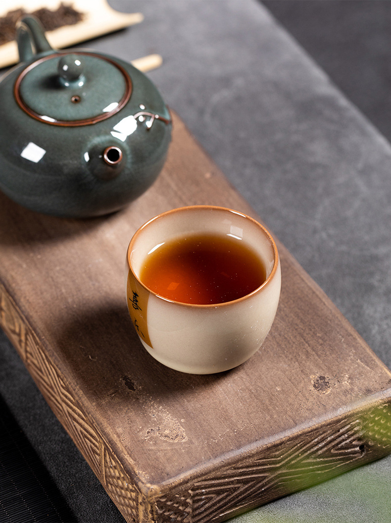 龙泉青瓷 创意手工主人杯单杯茶杯 陶瓷功夫茶具猪油冻品茗杯茶碗