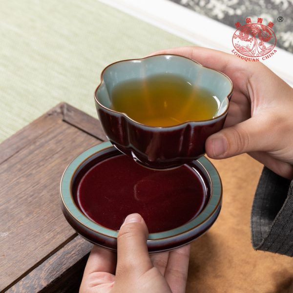 龙泉青瓷 功夫茶杯钧窑手工主人杯单个杯 陶瓷高档品茗杯泡茶杯盏
