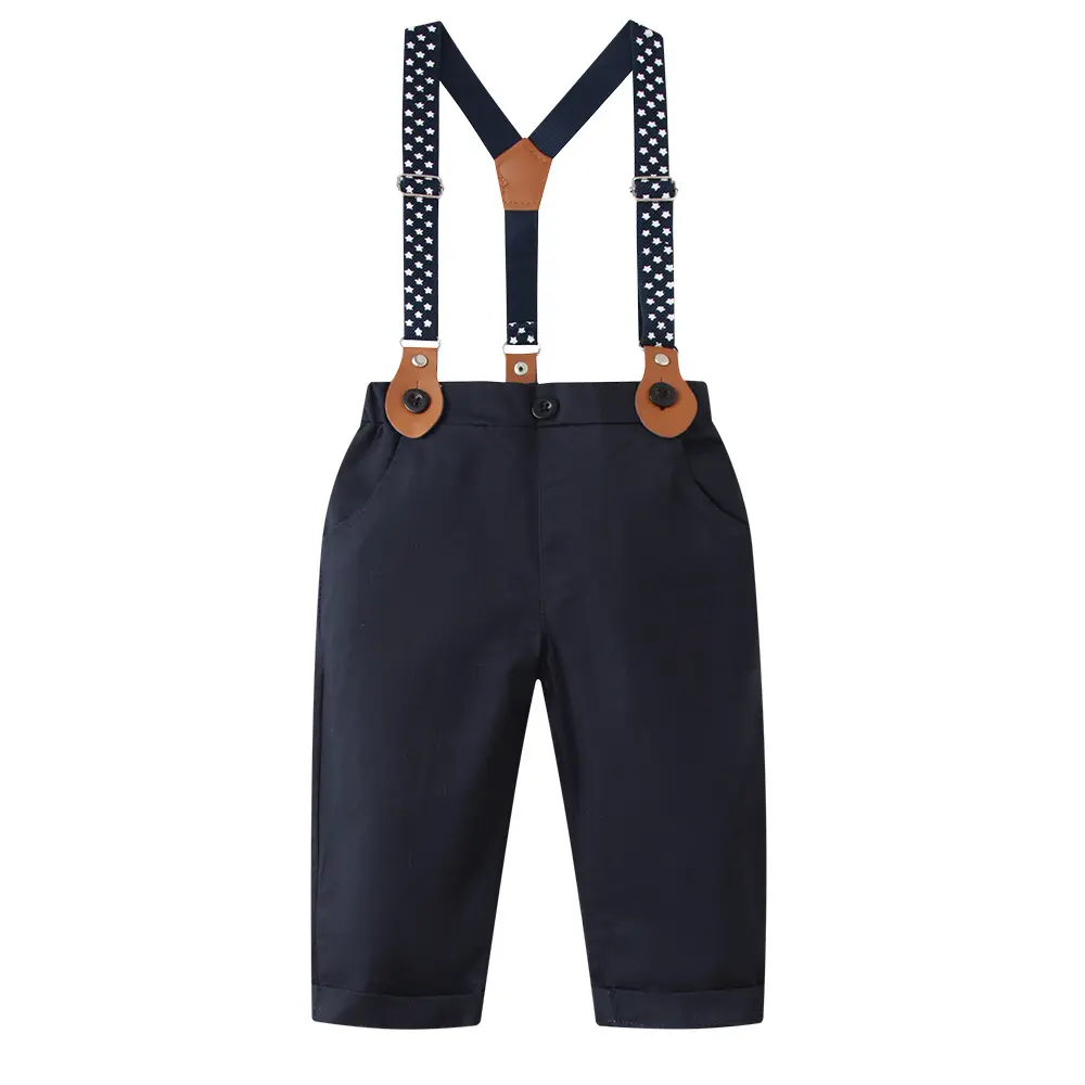 欧美现货春秋新款男童背带长裤婴幼儿绅士裤厂家批发宝宝百搭单裤
