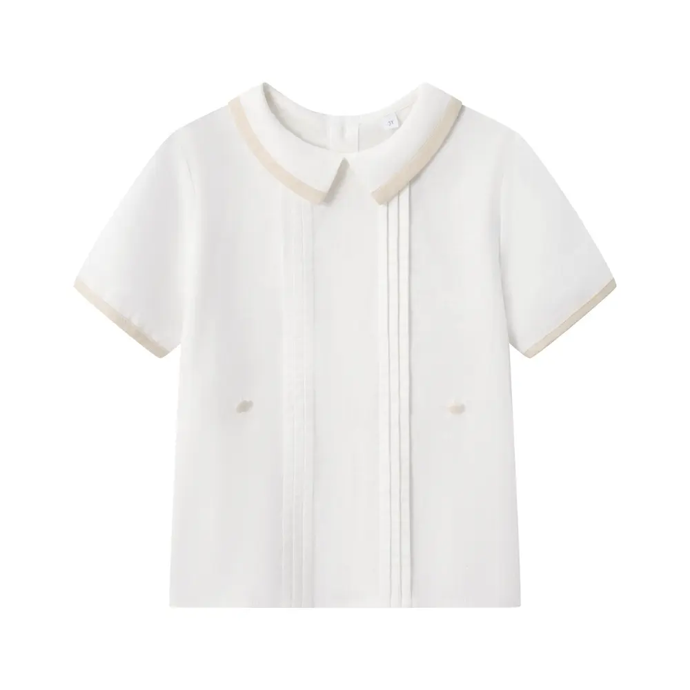 男童西班牙风礼服纯色两件套夏新款高端童装服装上衣短袖短裤套装