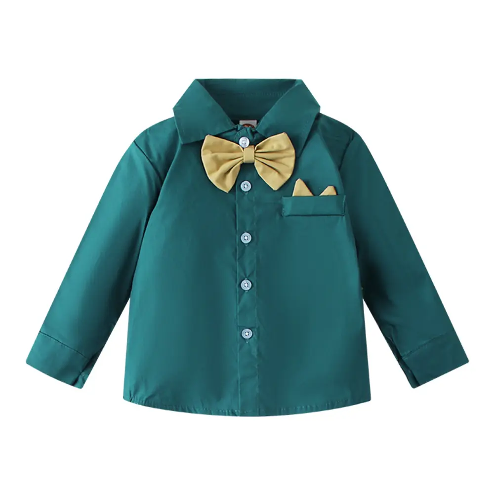 跨境欧美新款春秋童装男童长袖衬衫长裤绅士三件套礼服表演服一件