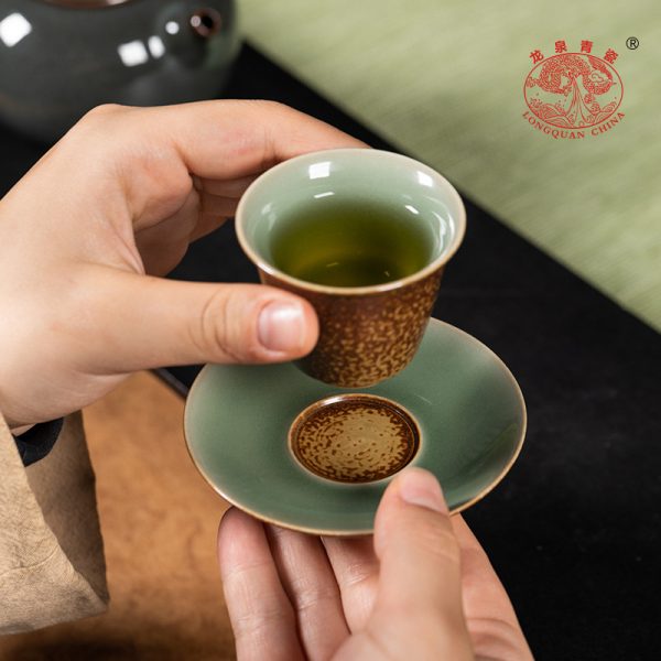 龙泉青瓷主人杯单杯手工柴烧窑变泡茶盏陶瓷中式功夫茶具品茗杯子