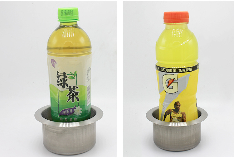房车不锈钢杯托 拖挂车升降桌饮料架旅居车烟灰缸杯 折叠桌茶杯托