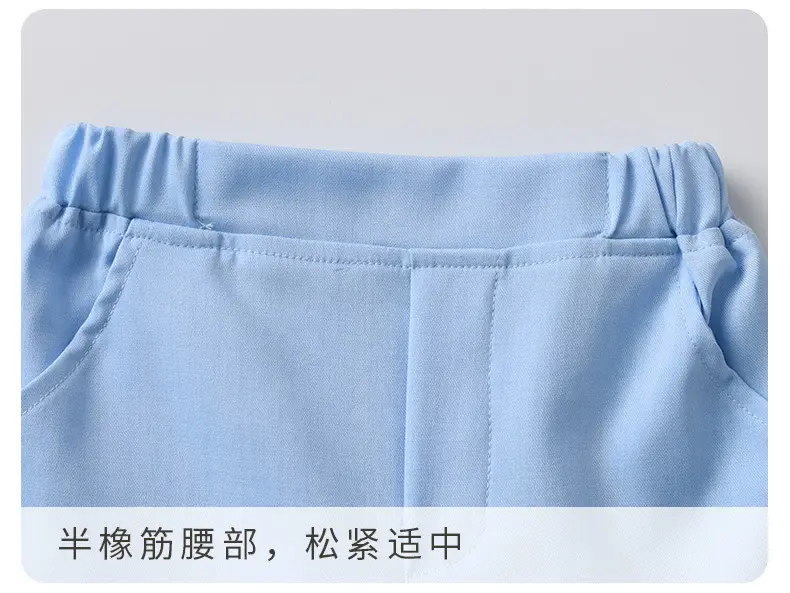 夏季男童绅士礼服三件套男宝宝短袖短裤外套三件套摄影走秀演出服