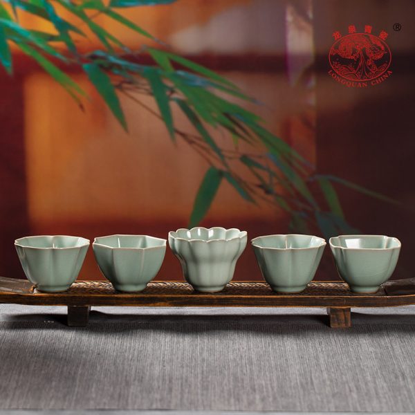 龙泉青瓷 创意汝窑天青主人杯手工杯 陶瓷功夫茶杯品茗杯单杯茶碗