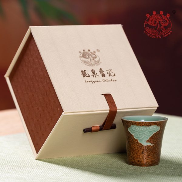 龙泉青瓷 柴烧手工主人杯功夫茶杯单杯 陶瓷品茗杯家用中式闻香杯
