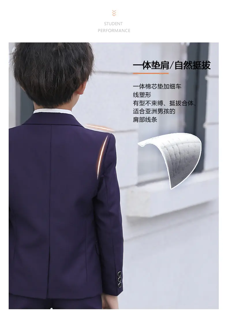 儿童小西装套装花童外套主持人男孩礼服大童宝宝男童西服三件套