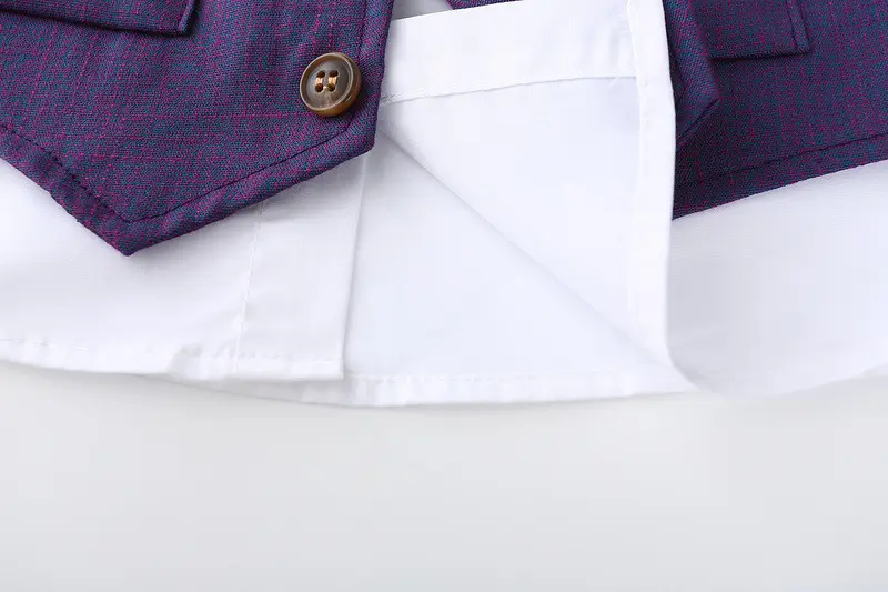儿童套装礼服夏季新款英伦绅士纯色马甲小西服男童主持合唱演出服
