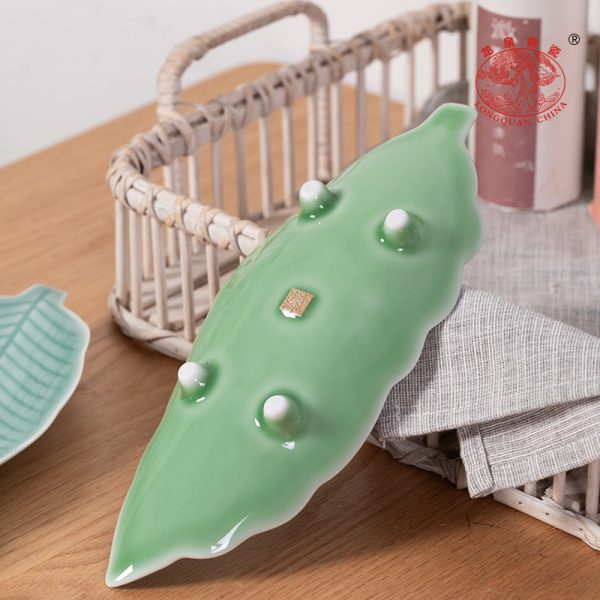 龙泉青瓷盘子创意寿司盘早餐家用商用盘叶子盘冷凉菜陶瓷餐刺身盘