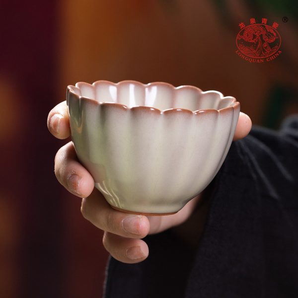 龙泉青瓷 创意猪油冻手工主人杯单杯 陶瓷功夫茶杯品茗杯茶碗茶盏