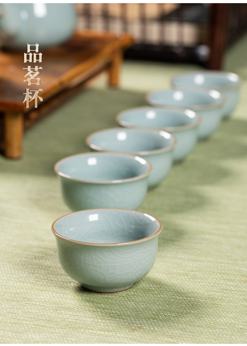 龙泉青瓷2024新款功夫茶具套装陶瓷茶壶茶杯轻奢高档家用喝茶泡茶